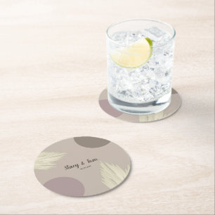 Bohemian Thank You Pampas-Formen Natur Runder Pappuntersetzer