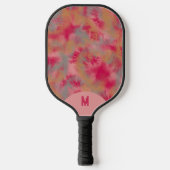 Bohemian Tie-dyed Vibrant Pink Monogramed Pickleball Schläger (Vorderseite)