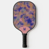 Bohemian Tie-dyed Vibrant Purple Monogramed Pickleball Schläger (Vorderseite)
