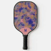 Bohemian Tie-dyed Vibrant Purple Monogramed Pickleball Schläger (Rückseite)