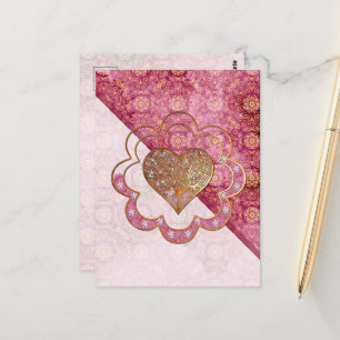 Bohemian Valentine Whimsey 3D  Postkarte