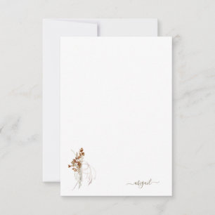 Bohemian verwischte floral benutzerdefinierte Name Dankeskarte