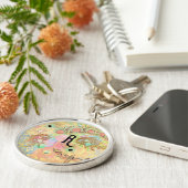 Bohemian vintage damask feather hippie chic pastel schlüsselanhänger (Seite)