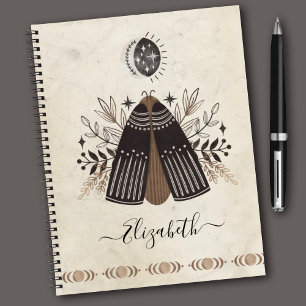 Bohemian Vintage Mystischer Nachtfalter Notizblock