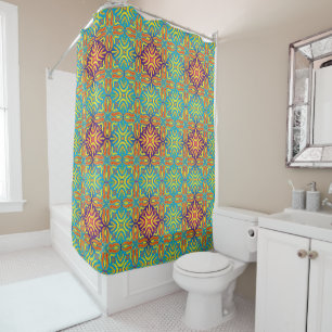 Bohemian Vintage Pastell Motiv Duschvorhang