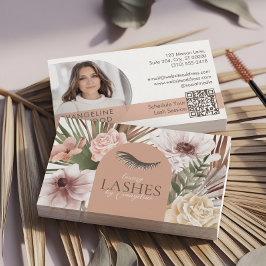 Bohemian Watercolor Boho Floral Eyelash Extensions Visitenkarte