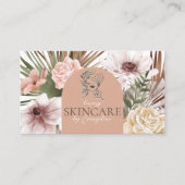 Bohemian Watercolor Floral Skincare Esthetician Visitenkarte (Vorderseite)