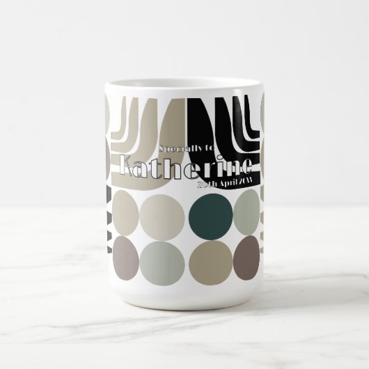 Bohemian Weiß Schwarz Grau Kaffeetasse (Mittel)