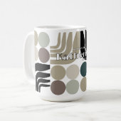 Bohemian Weiß Schwarz Grau Kaffeetasse (Vorderseite Links)