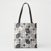 Bohemian Weiß Schwarz Grau Tasche (Vorderseite)