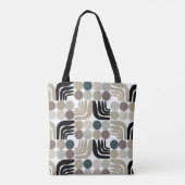 Bohemian Weiß Schwarz Grau Tasche (Rückseite)