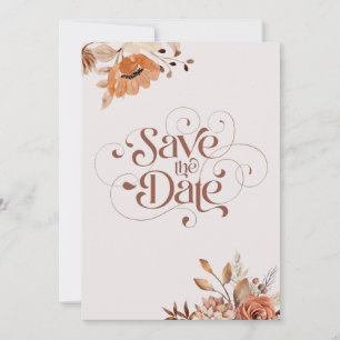 Bohemian whimsical Herbst rustikale Blumenhochzeit Save The Date