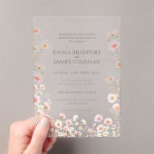 Bohemian Whimsical  Wildflowers Formal Wedding Acryleinladungen (Insitu (Handheld))