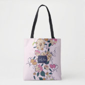 Bohemian Wiese Blumen Skizzenstil Tasche (Vorderseite)