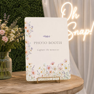 Bohemian Wildflowers Hochzeit Foto Booth Schild