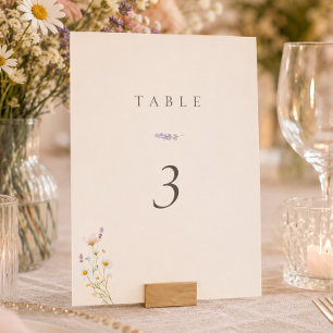 Bohemian Wildflowers Hochzeitstisch Nummer Einladung