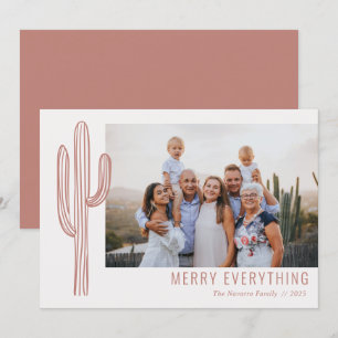 Bohemian Wüstenkaktus Familien Foto Urlaubskarte Feiertagskarte