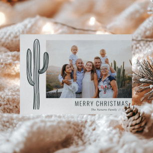 Bohemian Wüstenkaktus Familienfoto Urlaubskarte Feiertagskarte