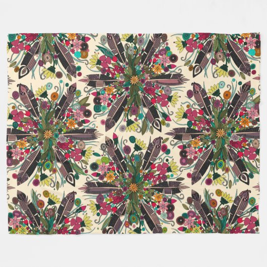 Bohemiancreme Fleecedecke (Vorderseite (Horizontal))