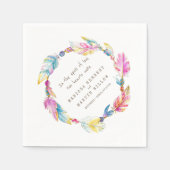 Bohemianfeder und Perlen, farbige Servietten (Vorderseite)