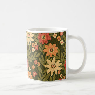 Bohemianische Blumen in Erdtönen Kaffeetasse