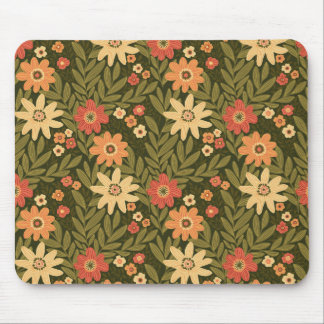 Bohemianische Blumen in Erdtönen Mousepad