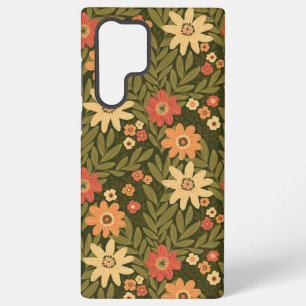 Bohemianische Blumen in Erdtönen Samsung Galaxy Hülle