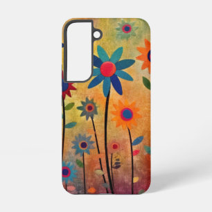 Bohemianische bunte Blumen Samsung Galaxy Hülle