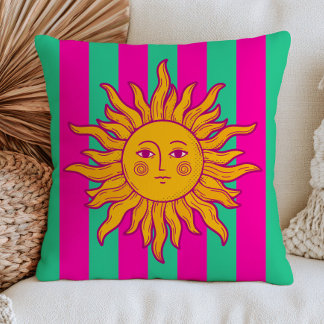 Bohemianische Sonne auf Fuchsienrosa und grünen St Kissen