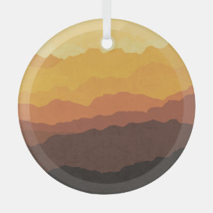 Bohemianische Wandkunst, pastellfarbene Berge. Ornament Aus Glas