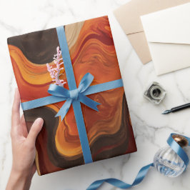 Bohemianischer Sonnenuntergang Orange Rost Fluss a Geschenkpapier