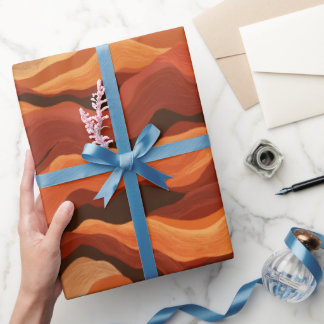Bohemianischer Sonnenuntergang Orange Rost Fluss A Geschenkpapier