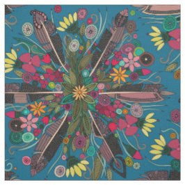 bohemianisches Blau Stoff