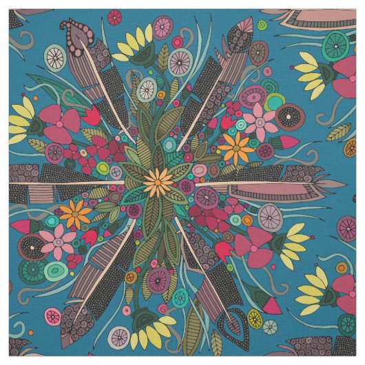 bohemianisches Blau Stoff (Muster)