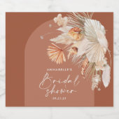 Bohemianisches Pampasgras, botanisch Schaumweinetikett (Einzelnes Label)