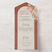 Bohemianisches Pampasgras-Hochzeit All In One Einladung (Innen Boden)