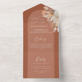 Bohemianisches Pampasgras-Hochzeit All In One Einladung (Innen Boden)