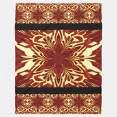 Bohemisch Abstrakt Golden Orange Jasmine Floral Fleecedecke (Vorderseite)