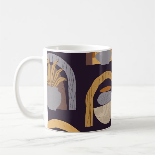 Bohemisch Abstrakt: Minimalistischer Vintager Char Kaffeetasse (Links)