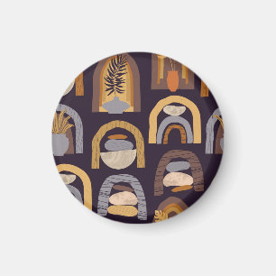 Bohemisch Abstrakt: Minimalistischer Vintager Char Magnet