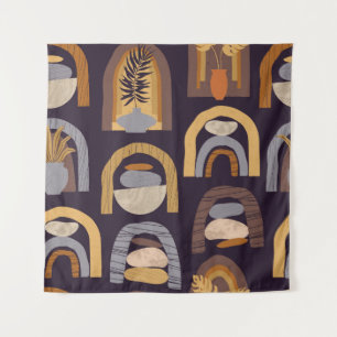 Bohemisch Abstrakt: Minimalistischer Vintager Char Wandteppich