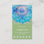 Bohemisch Angel Mandala Soft Moss Green Treuekarte (Vorderseite)