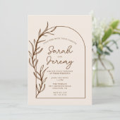 Bohemisch Arched Burnt Terracotta Wedding | Einlad Einladung (Stehend Vorderseite)