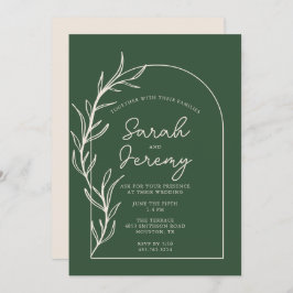 Bohemisch Arched Evergreen Wedding | Einladung