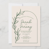 Bohemisch Arched Evergreen Wedding | Einladung (Vorderseite)