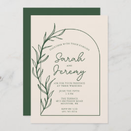 Bohemisch Arched Evergreen Wedding | Einladung