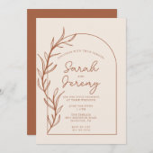 Bohemisch Arched Terracotta Wedding | Einladung (Vorne/Hinten)