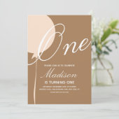 Bohemisch Balloon Einladung zum ersten Geburtstag (Stehend Vorderseite)