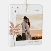 Bohemisch Beach Palm Tree Foto Keramik Ornament (Rechts)