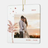 Bohemisch Beach Palm Tree Foto Keramik Ornament (Links)